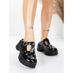 Papuci Dama din piele naturala TP3099-1 BLACK | ADVANCER