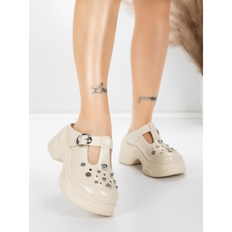 Papuci Dama din piele naturala TP3099-1 CREAM | ADVANCER