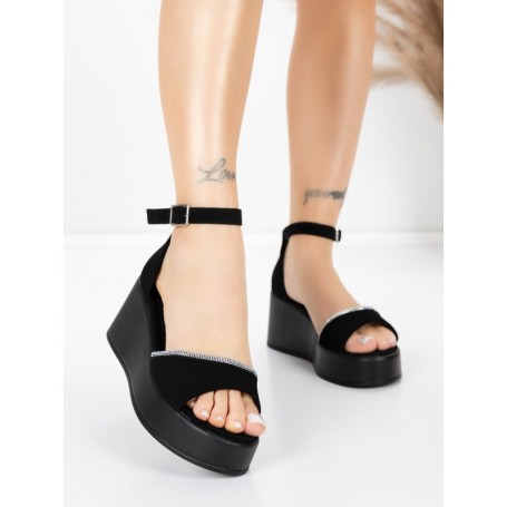Sandale Dama cu Platforma 5H76 BLACK | MEI