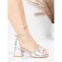 Sandale Dama cu Toc Gros 3GZ50 SILVER | MEI