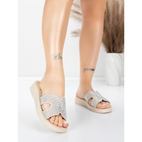 Papuci Dama cu Talpa Joasa 5XJ110 BEIGE | MEI
