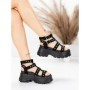 Sandale Dama cu Platforma 56WL31 BLACK | MEI