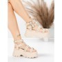 Sandale Dama cu Platforma 56WL31 BEIGE | MEI