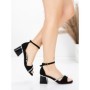 Sandale Dama cu Toc Gros 5JD8 BLACK | MEI