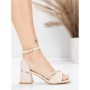 Sandale Dama cu Toc Gros 5JD8 BEIGE | MEI