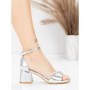 Sandale Dama cu Toc Gros 5JD8 SILVER | MEI