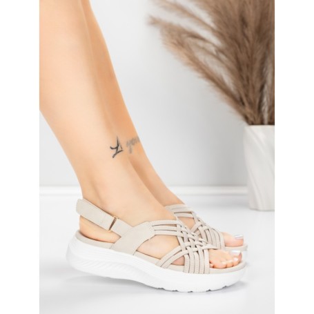 Dámske sandále na platforme 5GS67 Béžová | Mei » MeiMall.sk