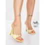 Papuci Dama cu Toc Subtire 5GH80 YELLOW | MEI