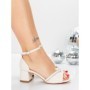 Sandale Dama cu Toc Gros 5XKK96 LIGHT BEIGE | MEI
