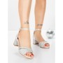 Sandale Dama cu Toc Gros 5XKK96 SILVER | MEI