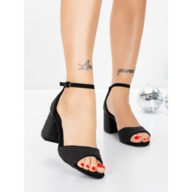 Sandale Dama cu Toc Gros 5XKK108 BLACK | MEI