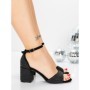 Sandale Dama cu Toc Gros 5XKK108 BLACK | MEI