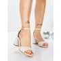 Sandale Dama cu Toc Gros 5XKK108 BEIGE | MEI