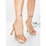 Sandale Dama cu Toc Subtire 5LO9 LIGHT GOLD | MEI