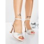 Sandale Dama cu Toc Subtire 5LO11 WHITE | MEI