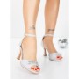 Sandale Dama cu Toc Subtire 5LO11 SILVER | MEI