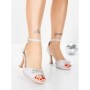 Sandale Dama cu Toc Subtire 5LO11 SILVER | MEI