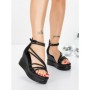 Sandale Dama cu Platforma 5SY31 BLACK | MEI