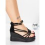 Sandale Dama cu Platforma 5SY31 BLACK | MEI