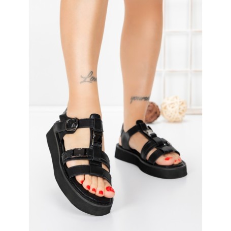 Sandale Dama cu Talpa Joasa 5SY32 BLACK | MEI