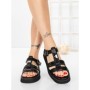 Sandale Dama cu Talpa Joasa 5SY32 BLACK | MEI