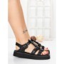Sandale Dama cu Talpa Joasa 5SY32 BLACK | MEI