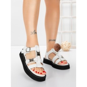 Sandale Dama cu Talpa Joasa 5SY32 WHITE | MEI