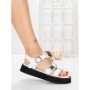Sandale Dama cu Talpa Joasa 5SY32 WHITE | MEI