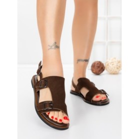 Sandale Dama cu Talpa Joasa 5SY35 BROWN | MEI