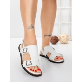 Sandale Dama cu Talpa Joasa 5SY35 WHITE | MEI