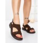 Sandale Dama cu Talpa Joasa 5SY36 BROWN | MEI