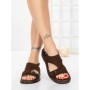 Sandale Dama cu Talpa Joasa 5SY36 BROWN | MEI