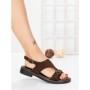 Sandale Dama cu Talpa Joasa 5SY36 BROWN | MEI
