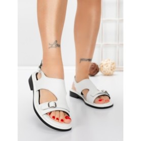Sandale Dama cu Talpa Joasa 5SY36 WHITE | MEI