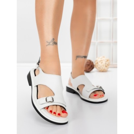 Sandale Dama cu Talpa Joasa 5SY36 WHITE | MEI