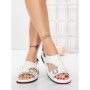 Sandale Dama cu Talpa Joasa 5SY36 WHITE | MEI