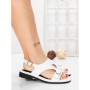 Sandale Dama cu Talpa Joasa 5SY36 WHITE | MEI