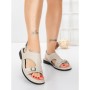 Sandale Dama cu Talpa Joasa 5SY36 BEIGE | MEI