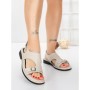 Sandale Dama cu Talpa Joasa 5SY36 BEIGE | MEI