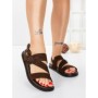 Sandale Dama cu Toc Gros 5SY38 BROWN | MEI