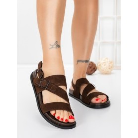 Sandale Dama cu Toc Gros 5SY38 BROWN | MEI