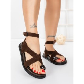 Sandale Dama cu Talpa Joasa 5SY39 BROWN | MEI