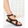 Sandale Dama cu Talpa Joasa 5SY39 BROWN | MEI