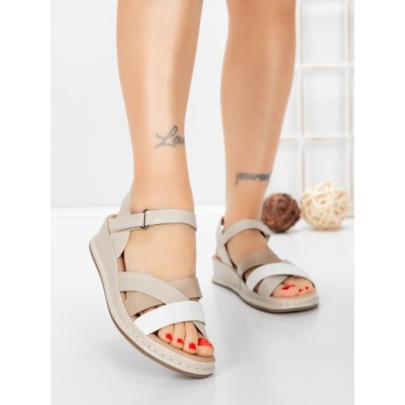 Sandale Dama cu Talpa Joasa 5GS25 OFF WHITE | MEI