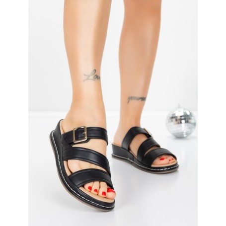 Papuci Dama cu Talpa Joasa 5GS26 BLACK | MEI