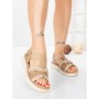 Sandale Dama cu Talpa Joasa 5GS27 BEIGE | MEI