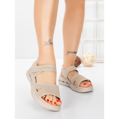 Sandale Dama cu Talpa Joasa 5GS28 BEIGE | MEI