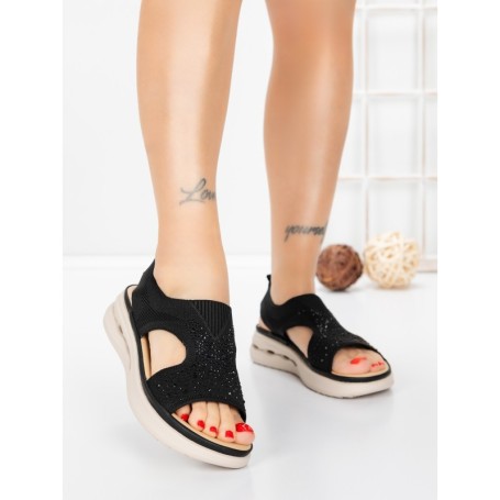 Sandale Dama cu Talpa Joasa 5GS29 BLACK | MEI