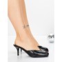Papuci Dama cu Toc Subtire 5BD33 BLACK | MEI