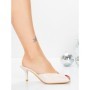 Papuci Dama cu Toc Subtire 5BD33 BEIGE | MEI